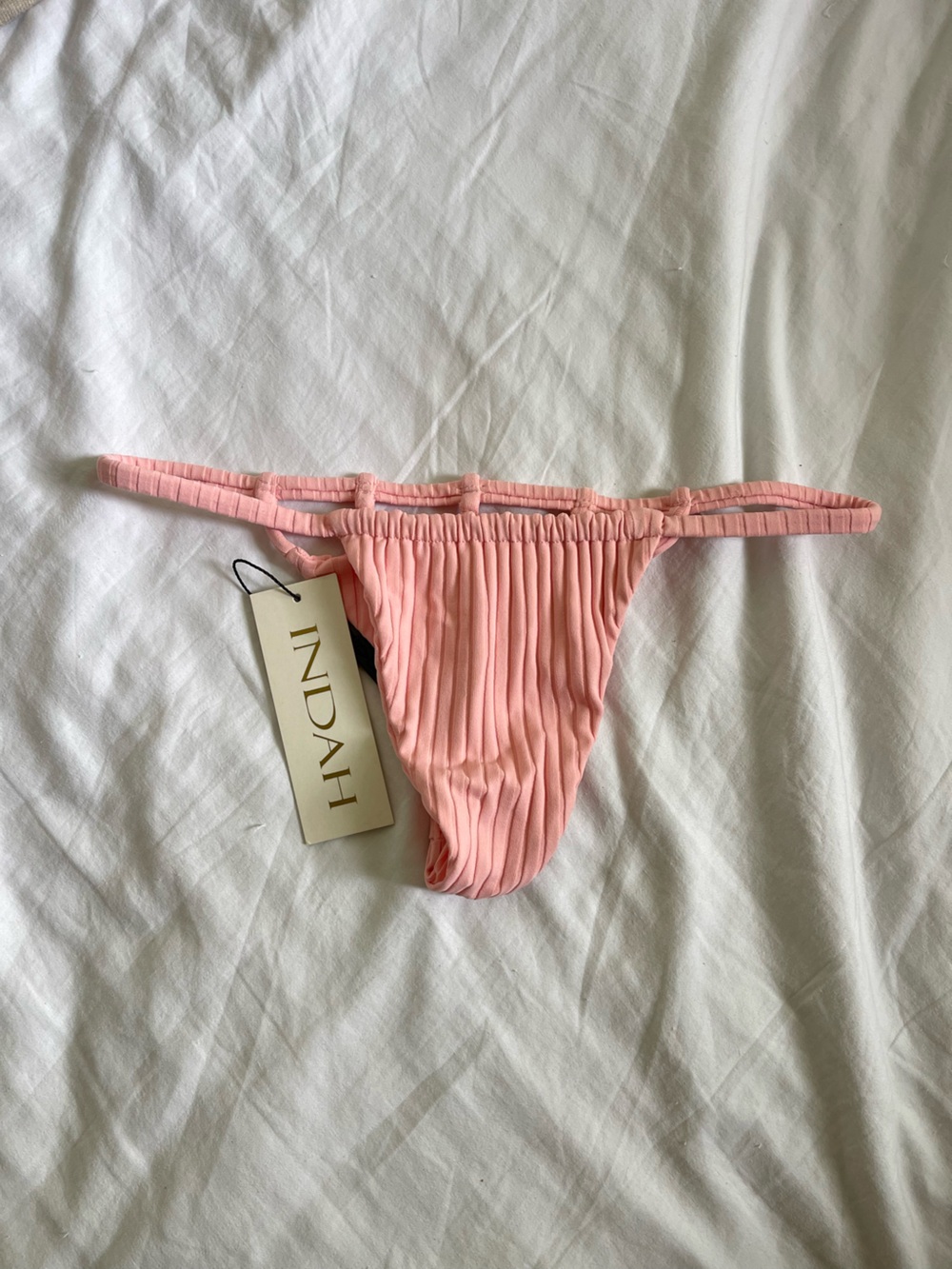 Indah Kweli Blush Ribbed Bikini Bottom NWT XS - Picture 2 of 2